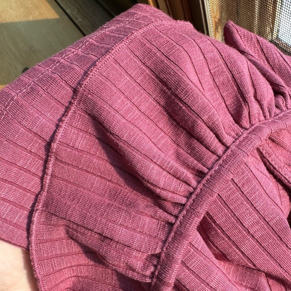 LOFT Brick Red Ribbed Ruffle Tank - Picture 5 of 10